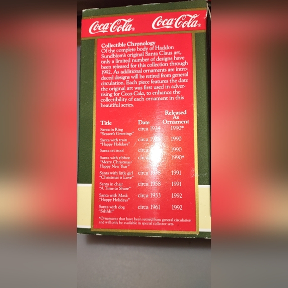 Vintage bundle 1990's Coca Cola Santa Ornaments & Cards New In Boxes Great Gift - Picture 8 of 11